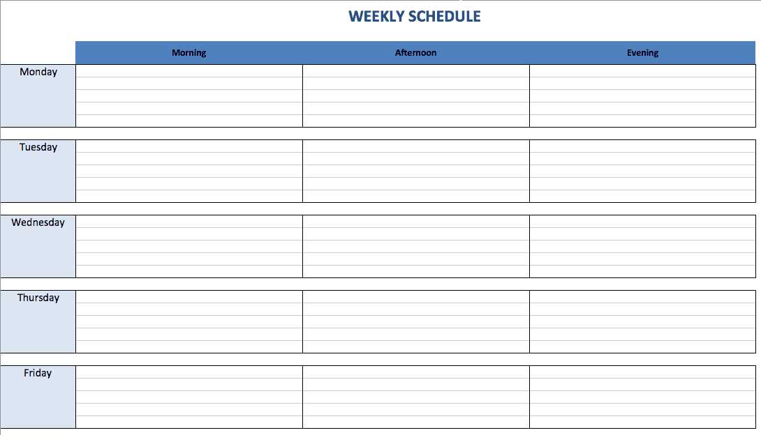 calendar schedule template