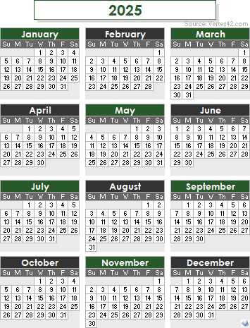 free daily calendar template 2025