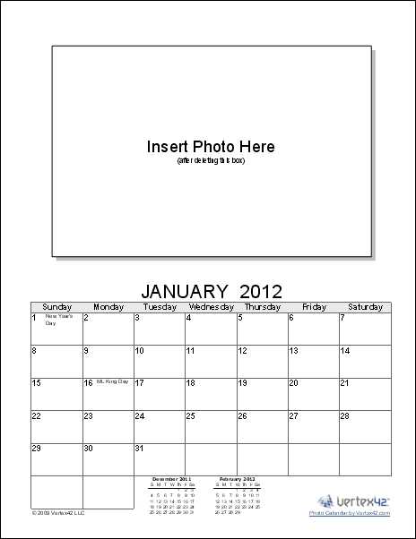 half page calendar template 2025