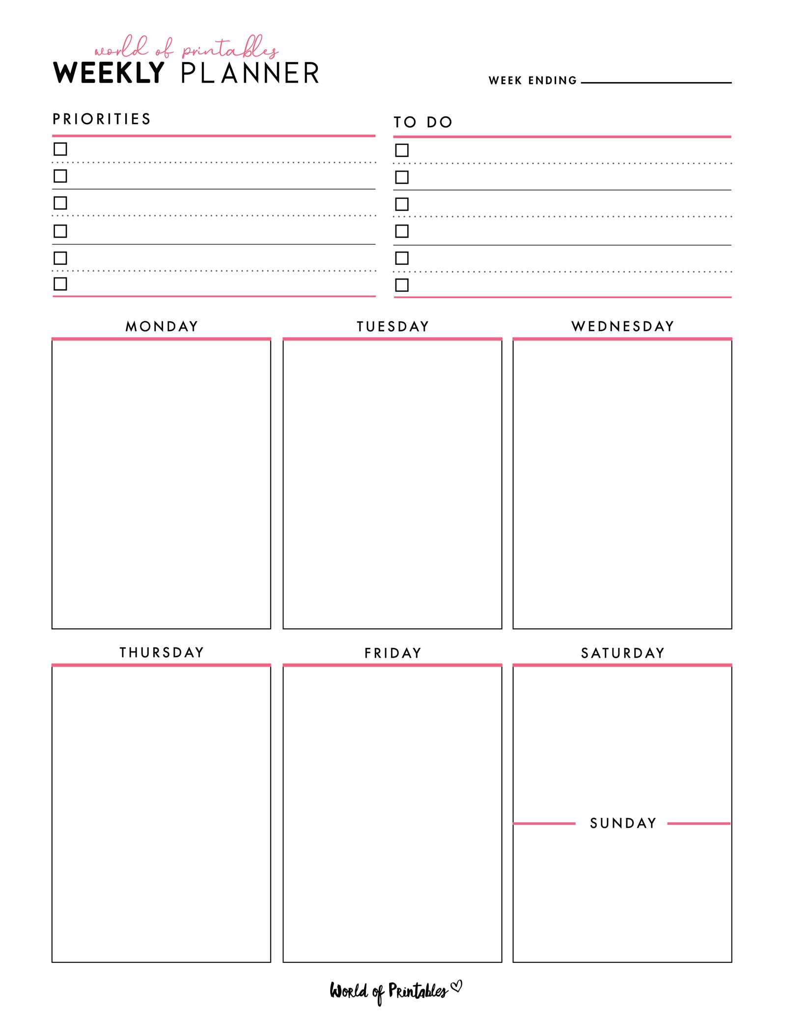 a week calendar template