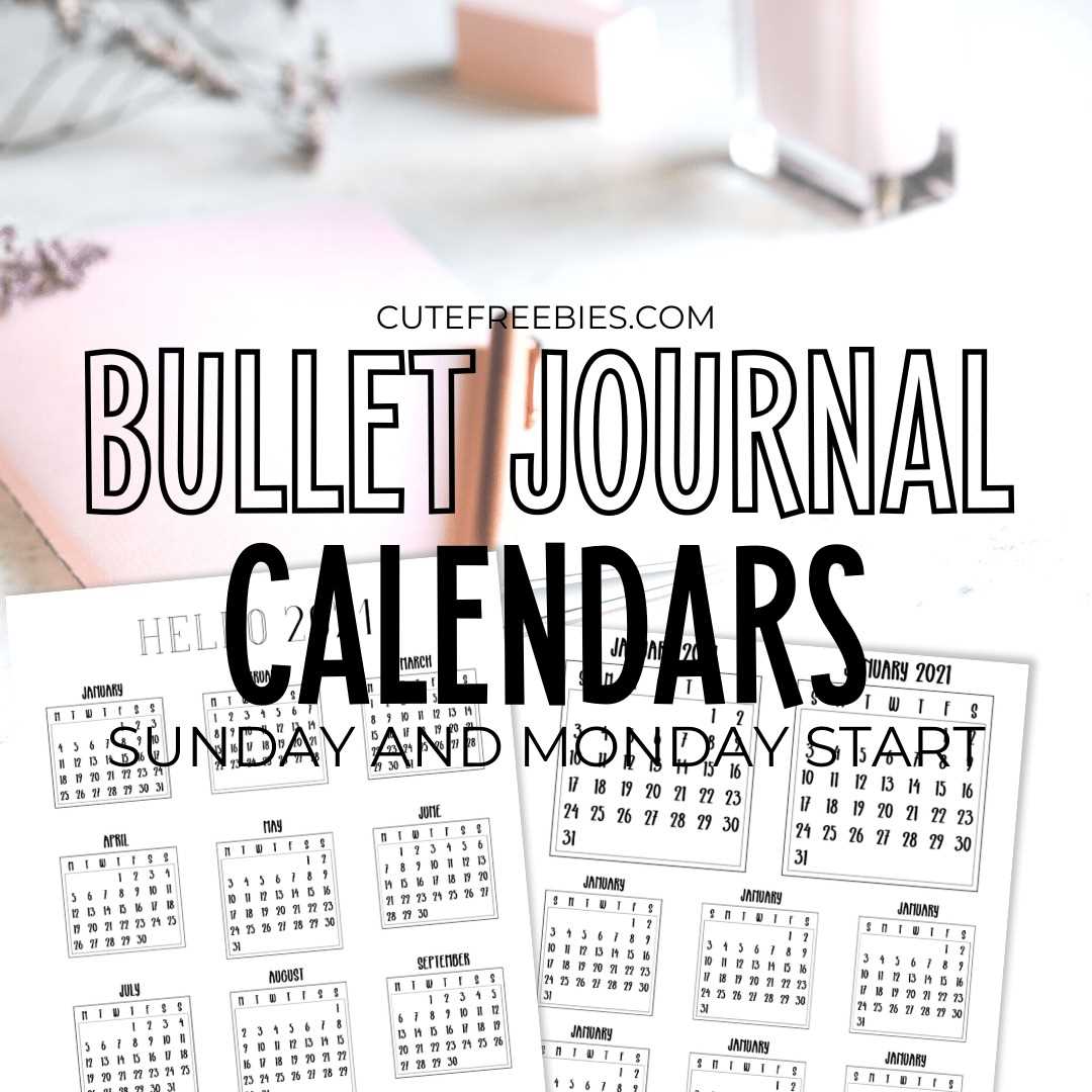 bullet calendar template