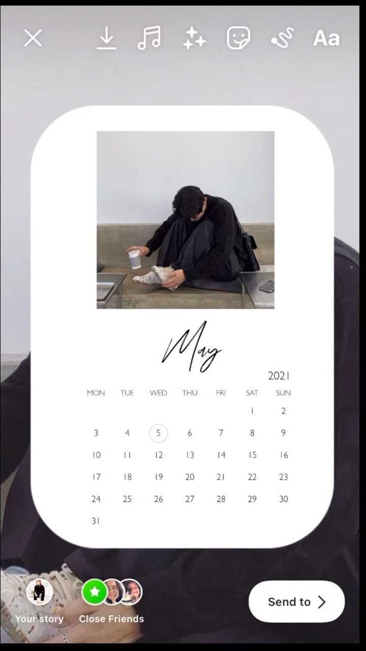 instagram story calendar template