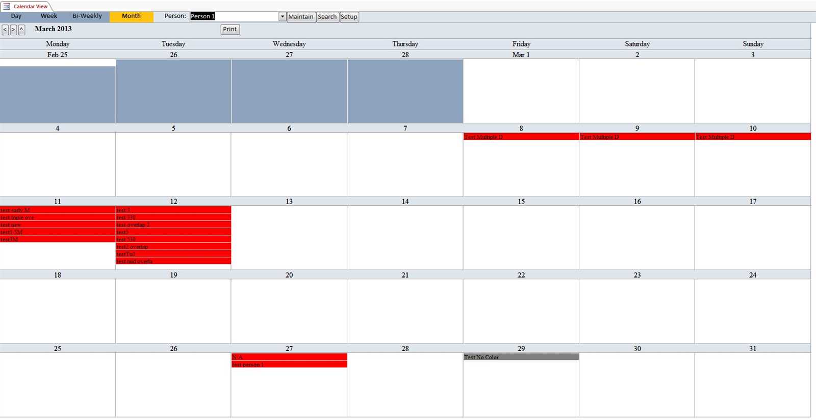 microsoft access calendar template