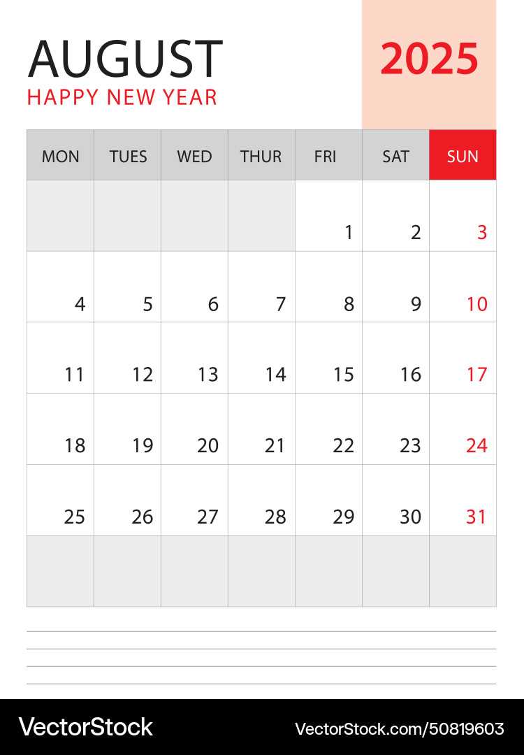 august calendar template 2026