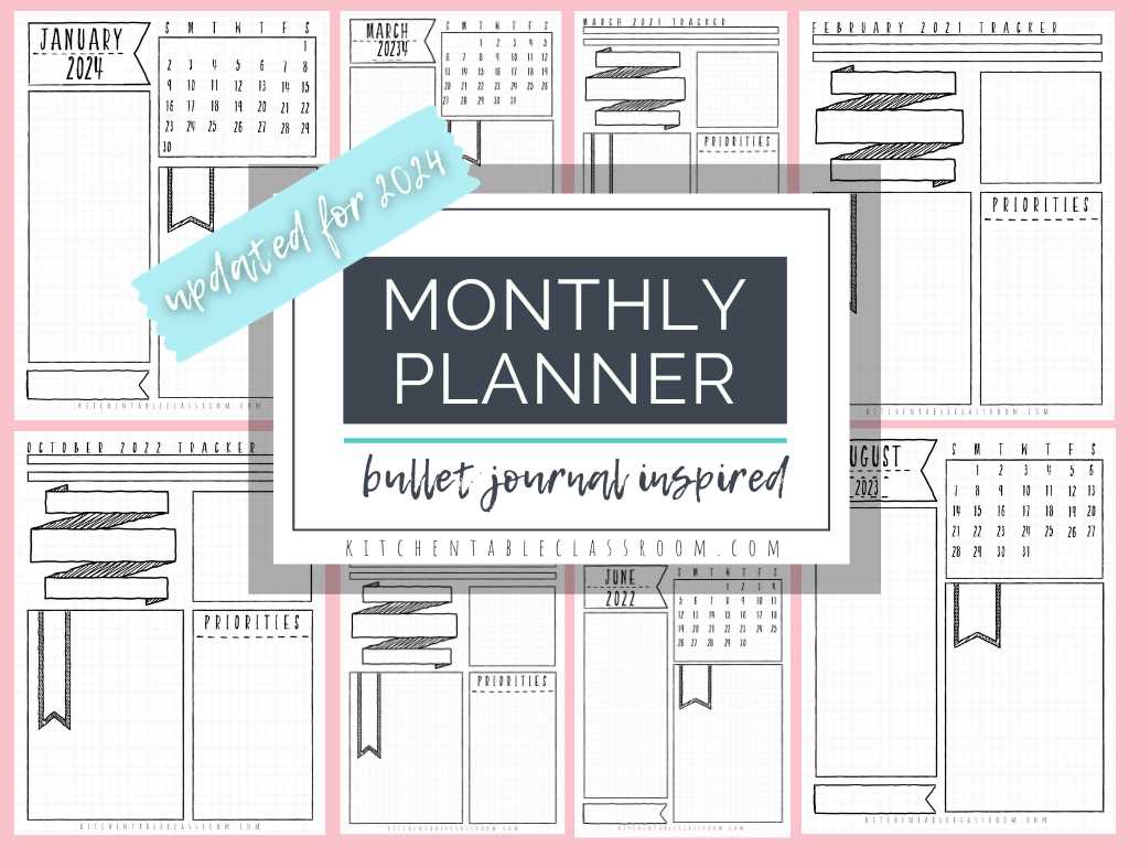 calendar bullet journal template