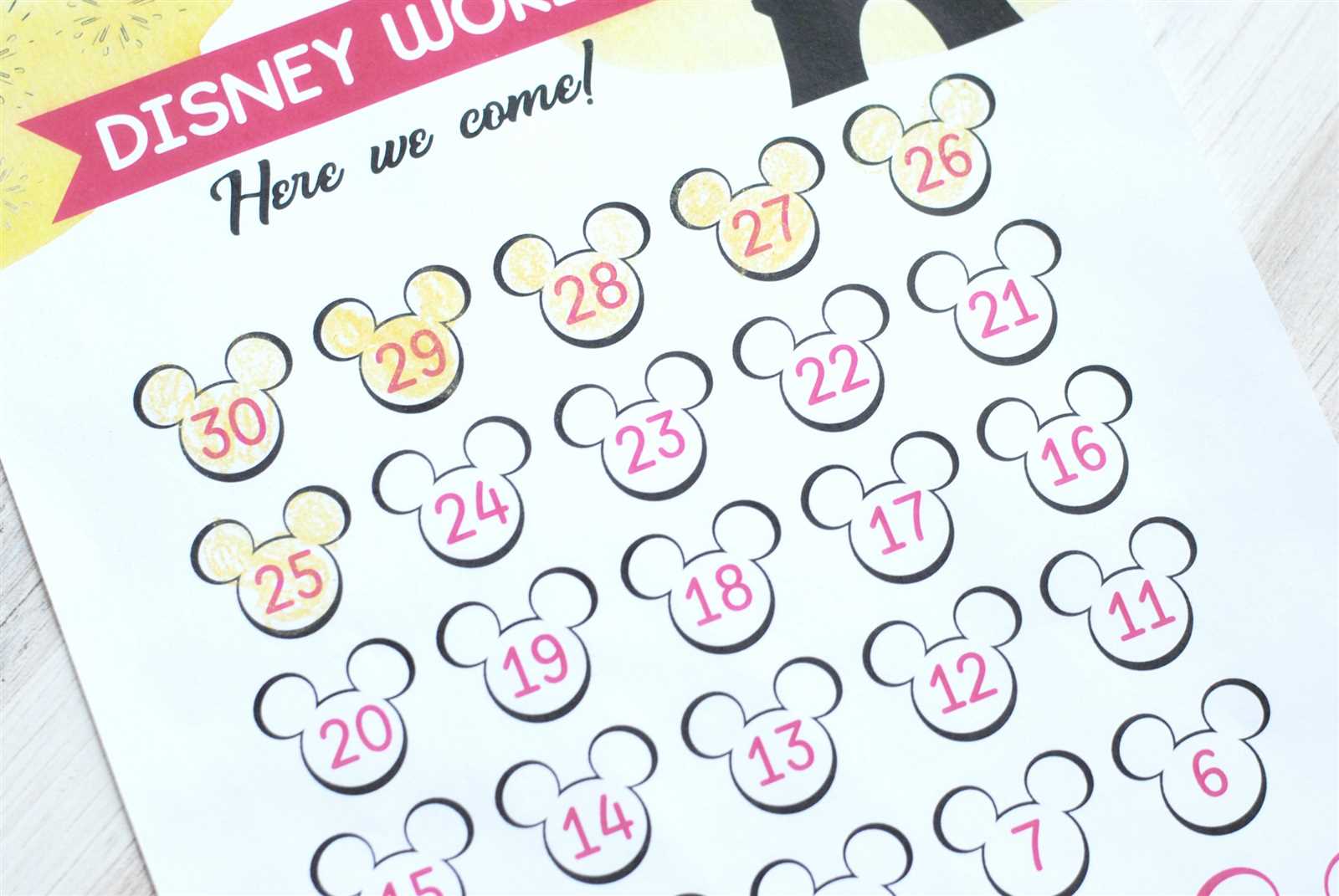 disney countdown calendar template