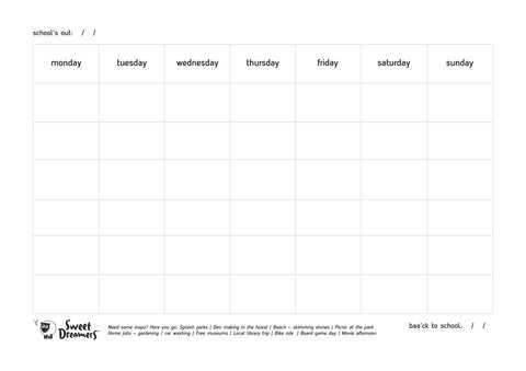 blank 6 week calendar template