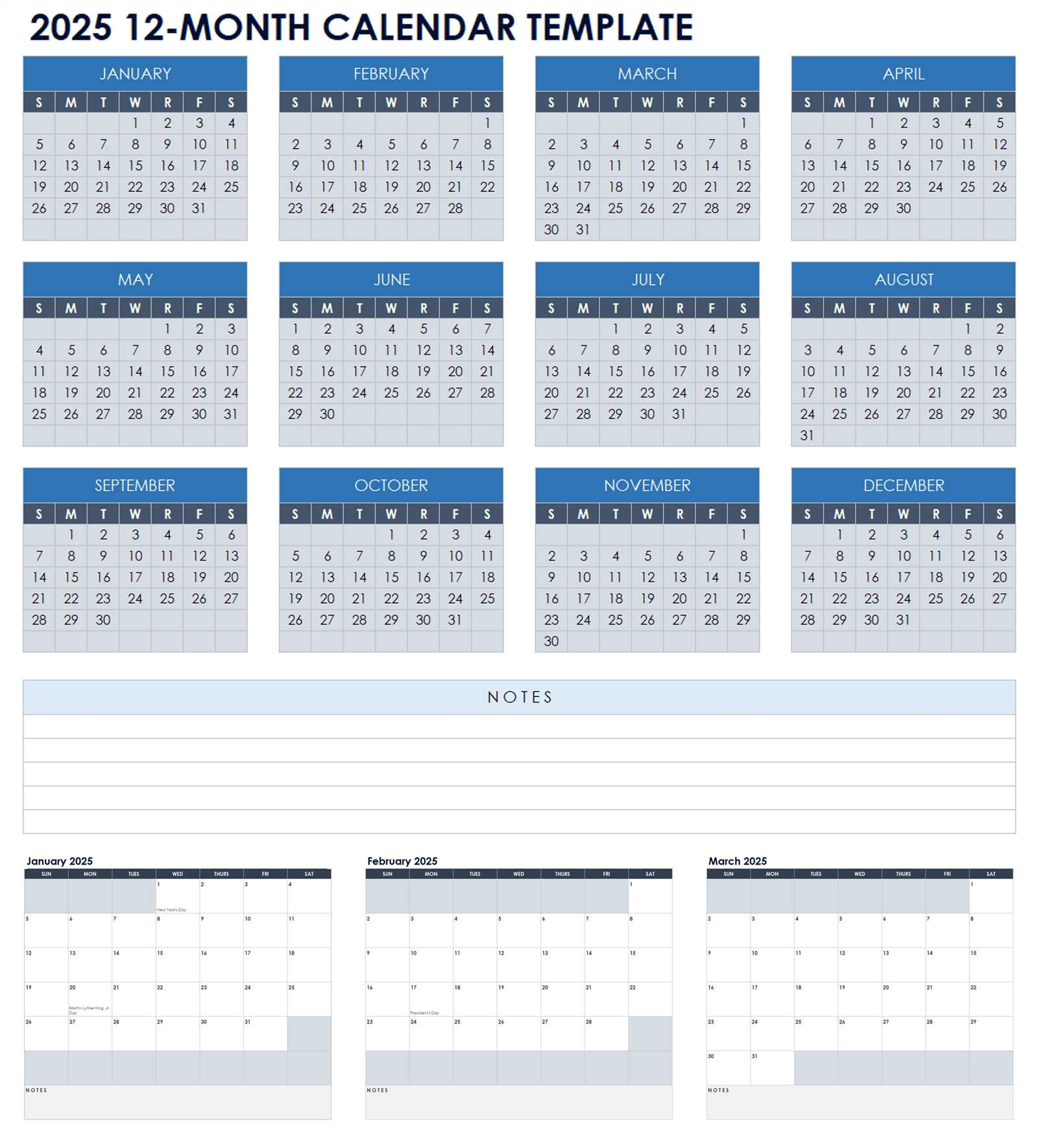 template monthly calendar 2026