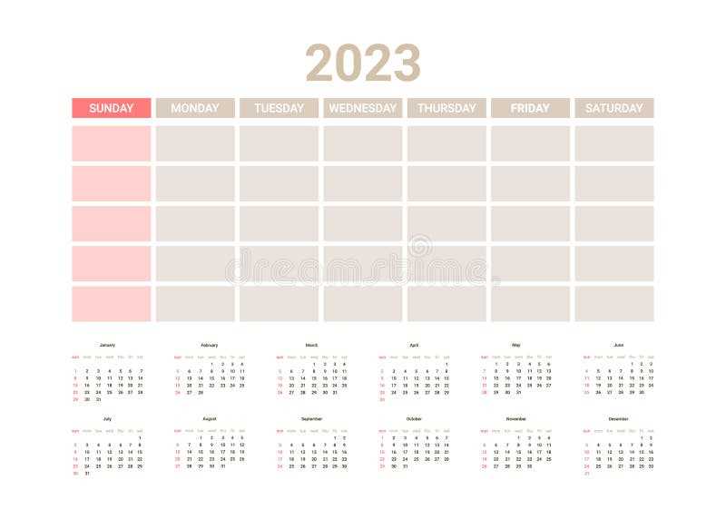 one page yearly calendar template