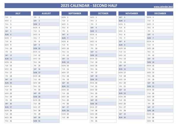 calendar year template 2025