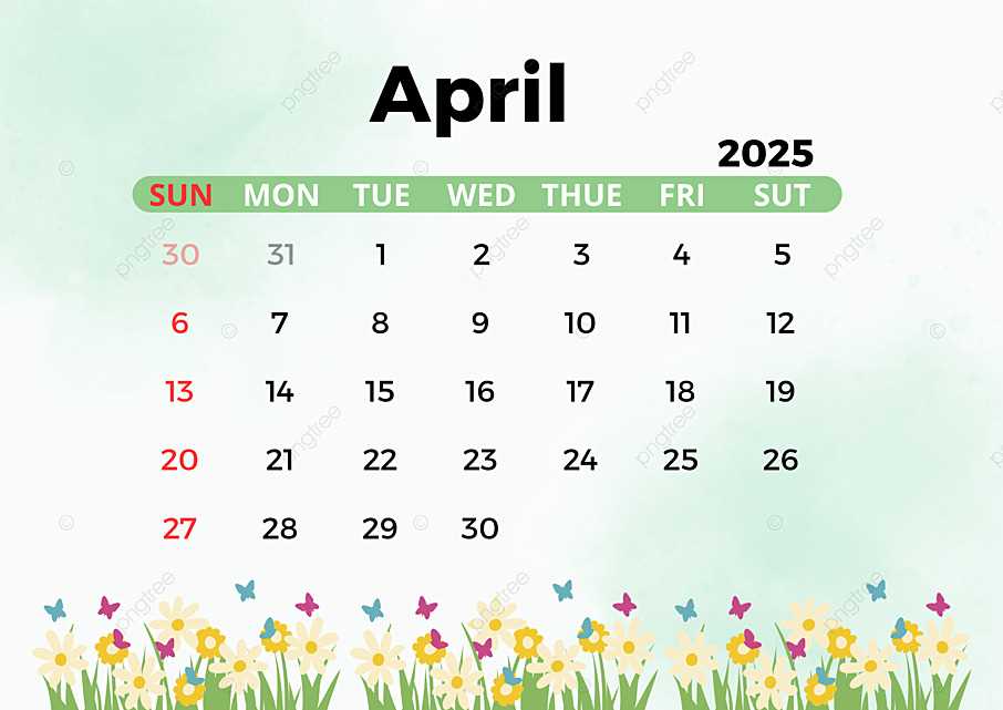 calendar april 2025 template