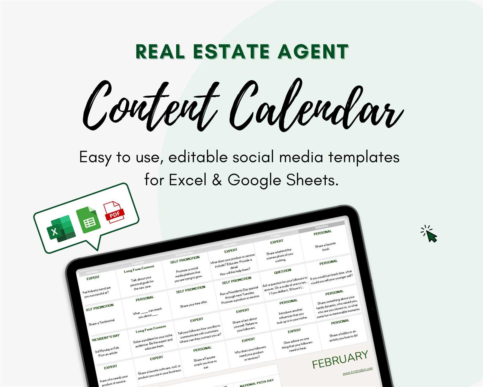 real estate marketing calendar template