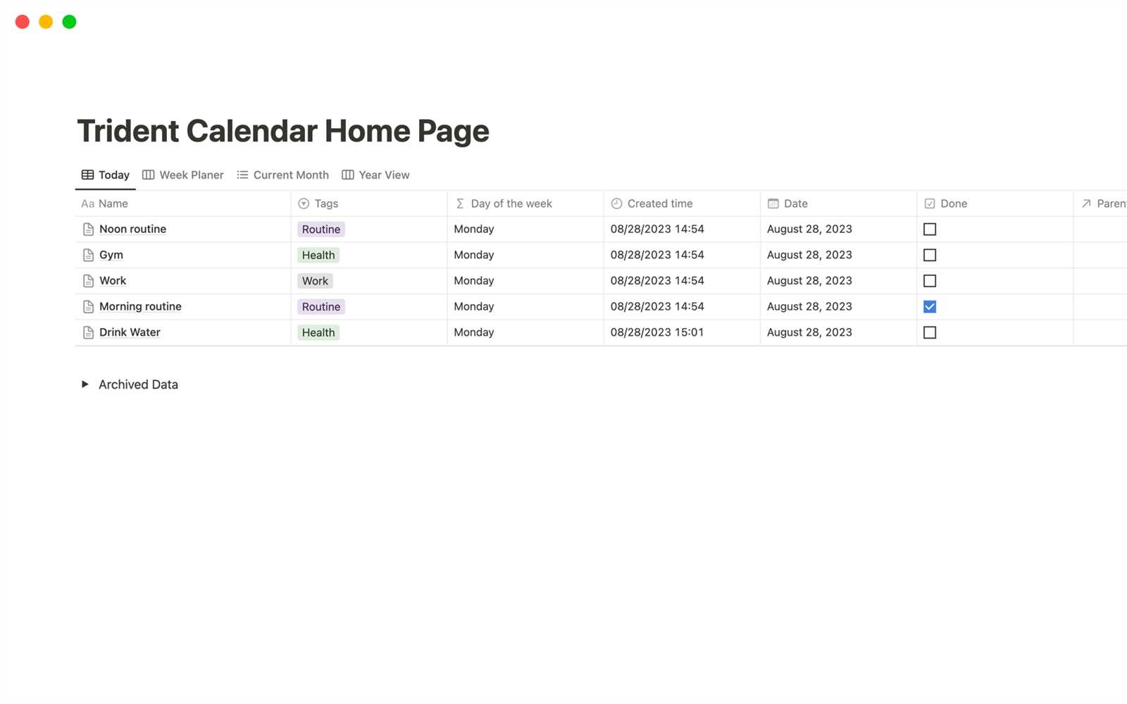 calendar template time and date