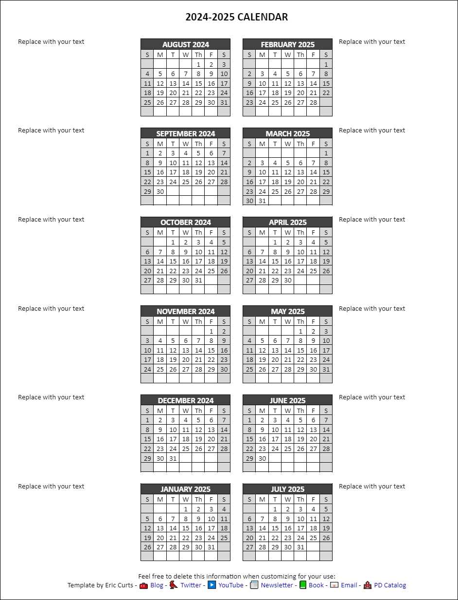 year calendar 2025 template