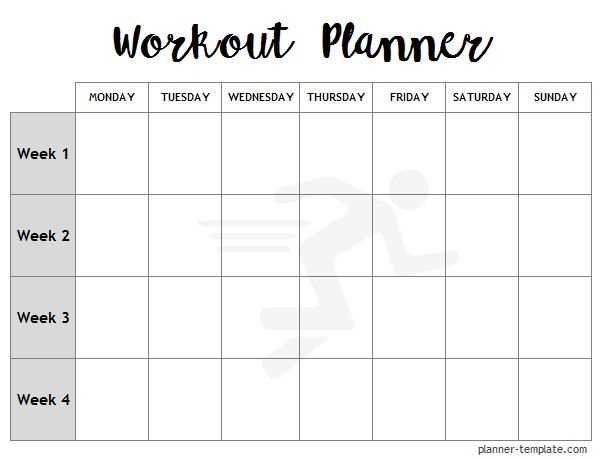 workout calendar template editable