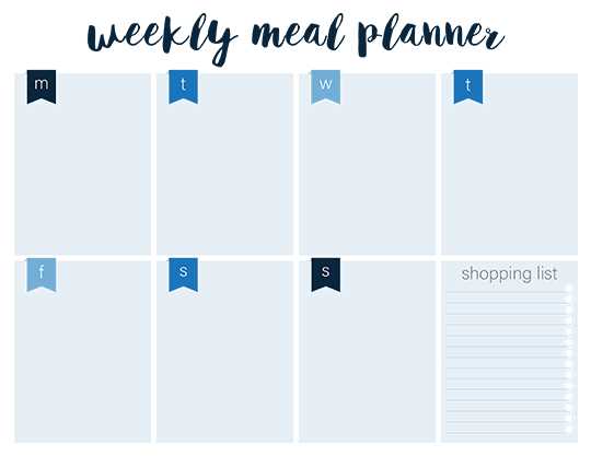 lunch menu calendar template