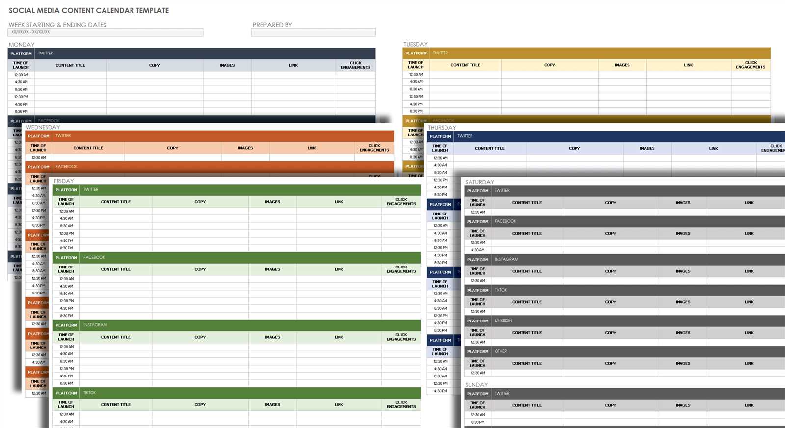 facebook content calendar template free