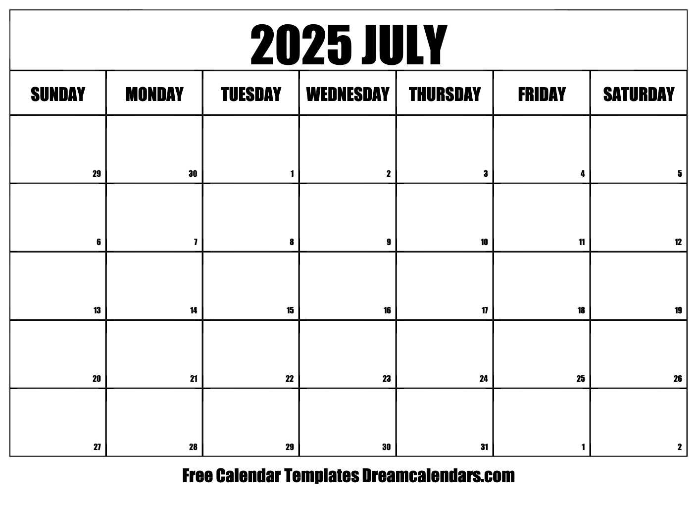 free editable calendar template 2025