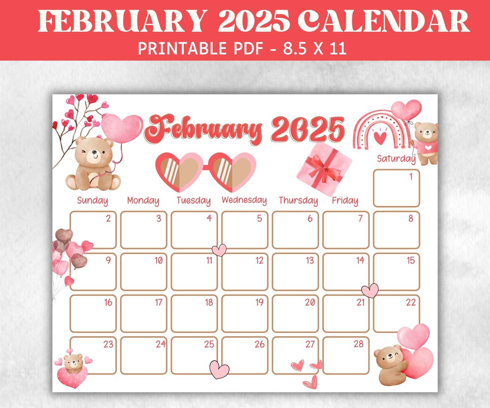 february calendar 2025 template