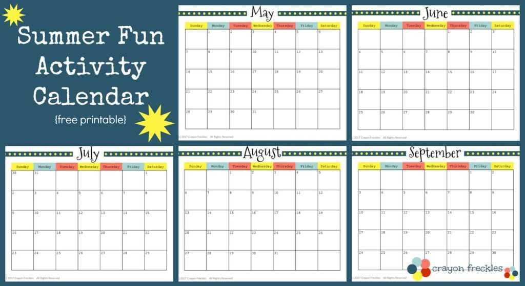 activity calendar template