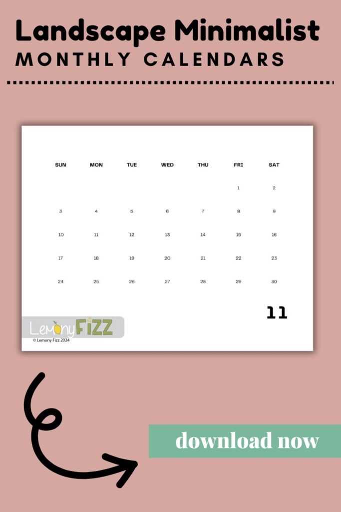 easy printable calendar template