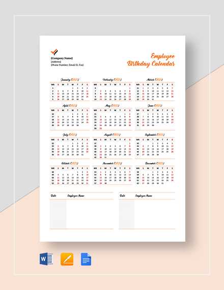 birthday and anniversary calendar template