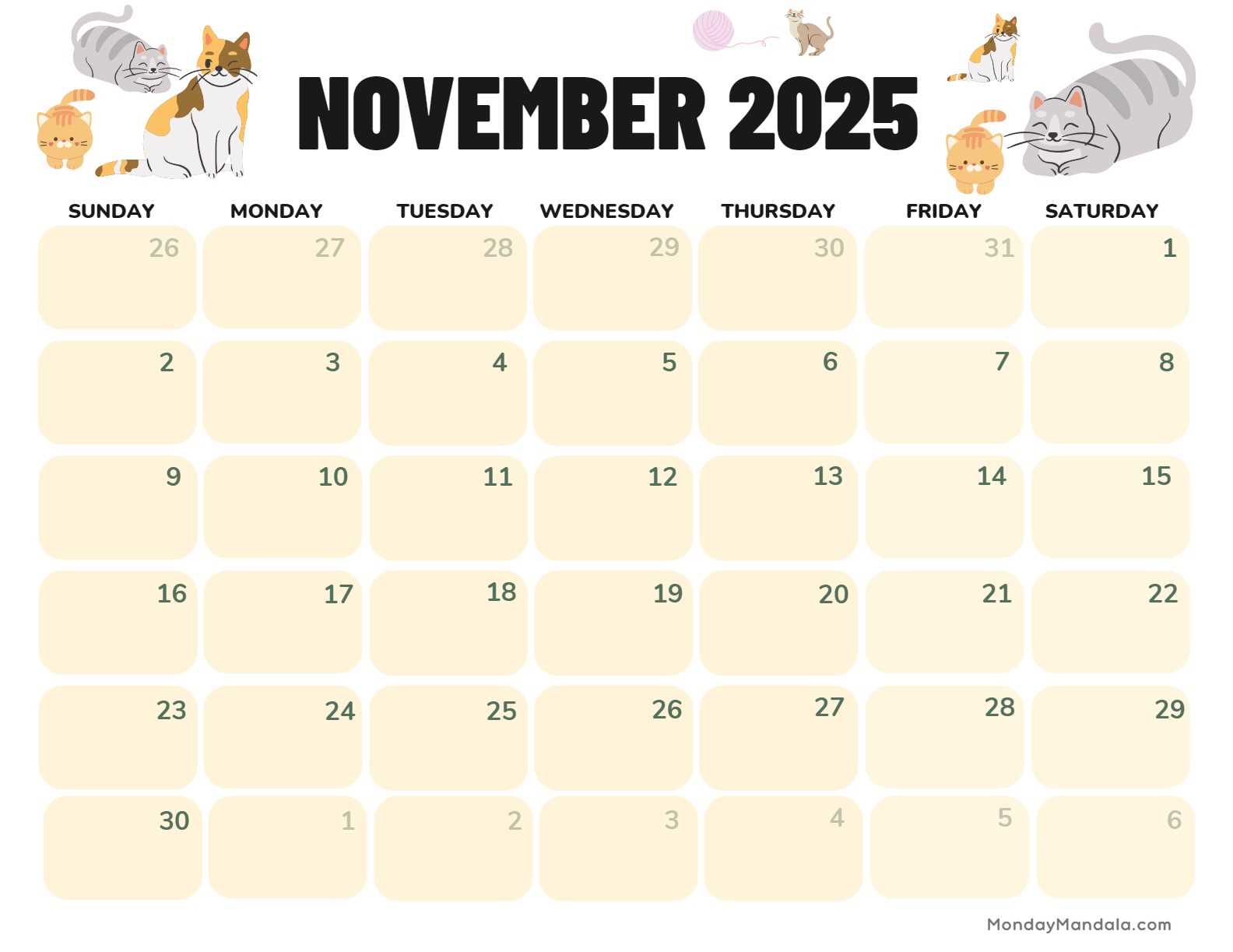 november blank calendar template 2026 november blank calendar template 2026