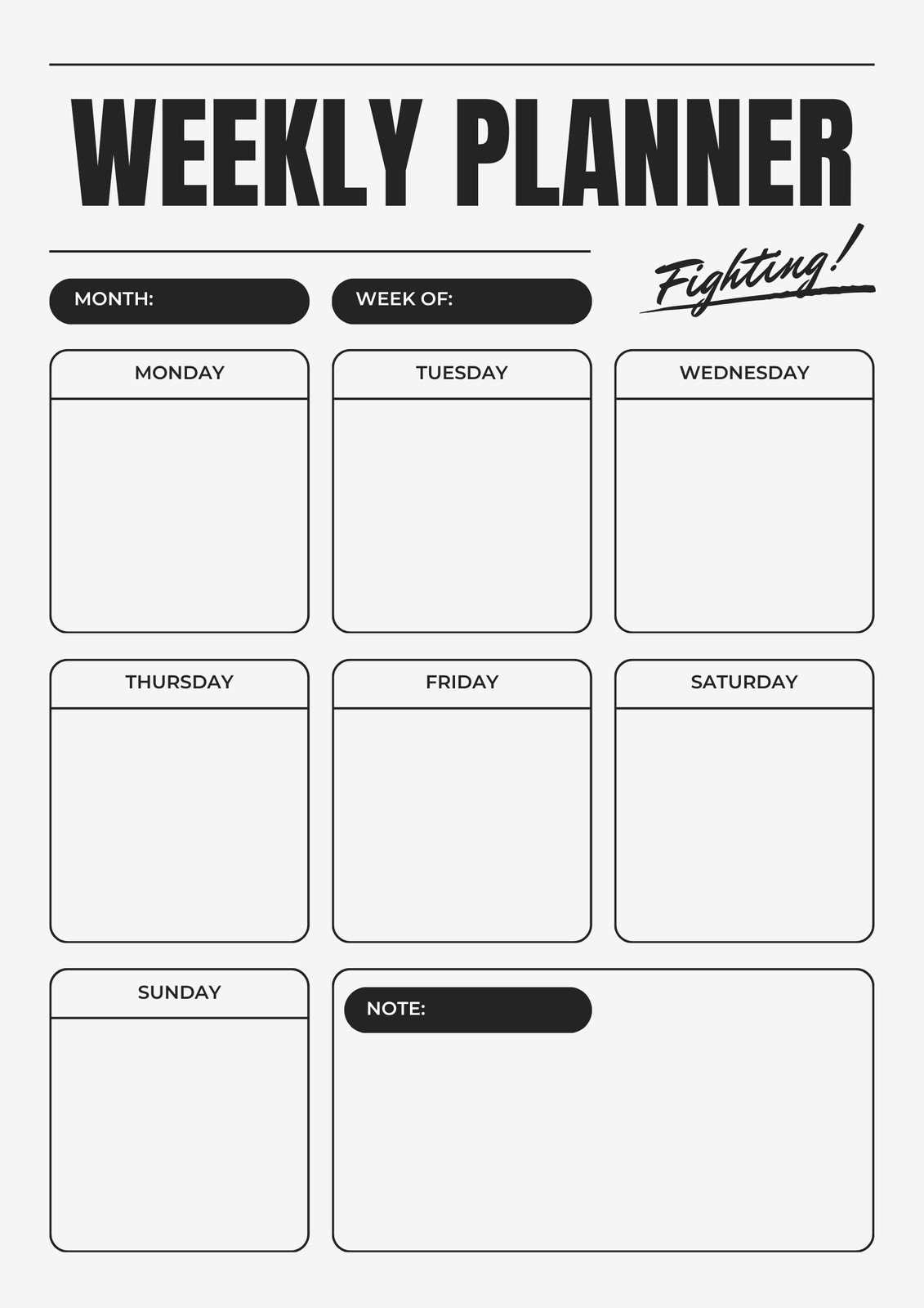 simple weekly calendar template