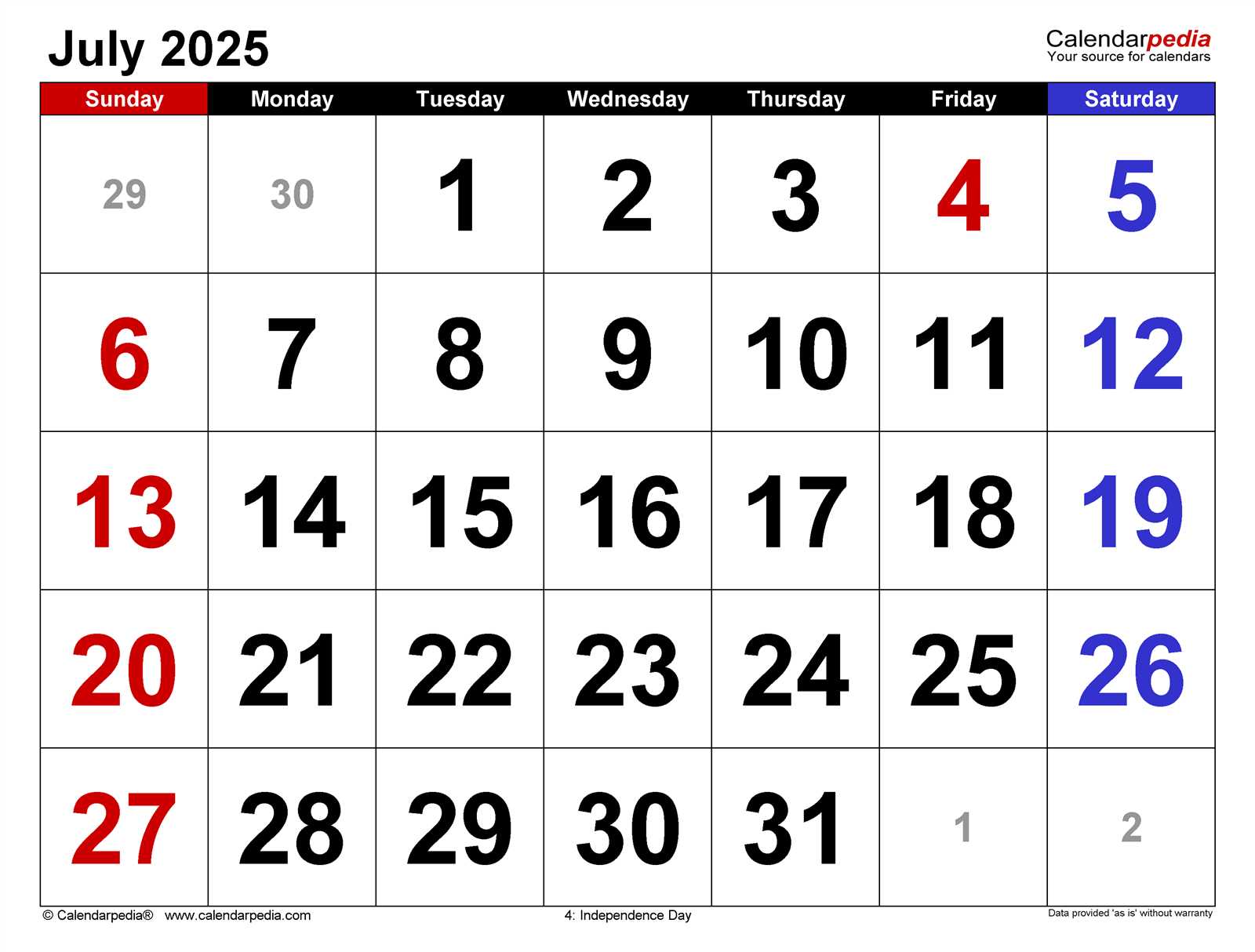 editable calendar template july 2025