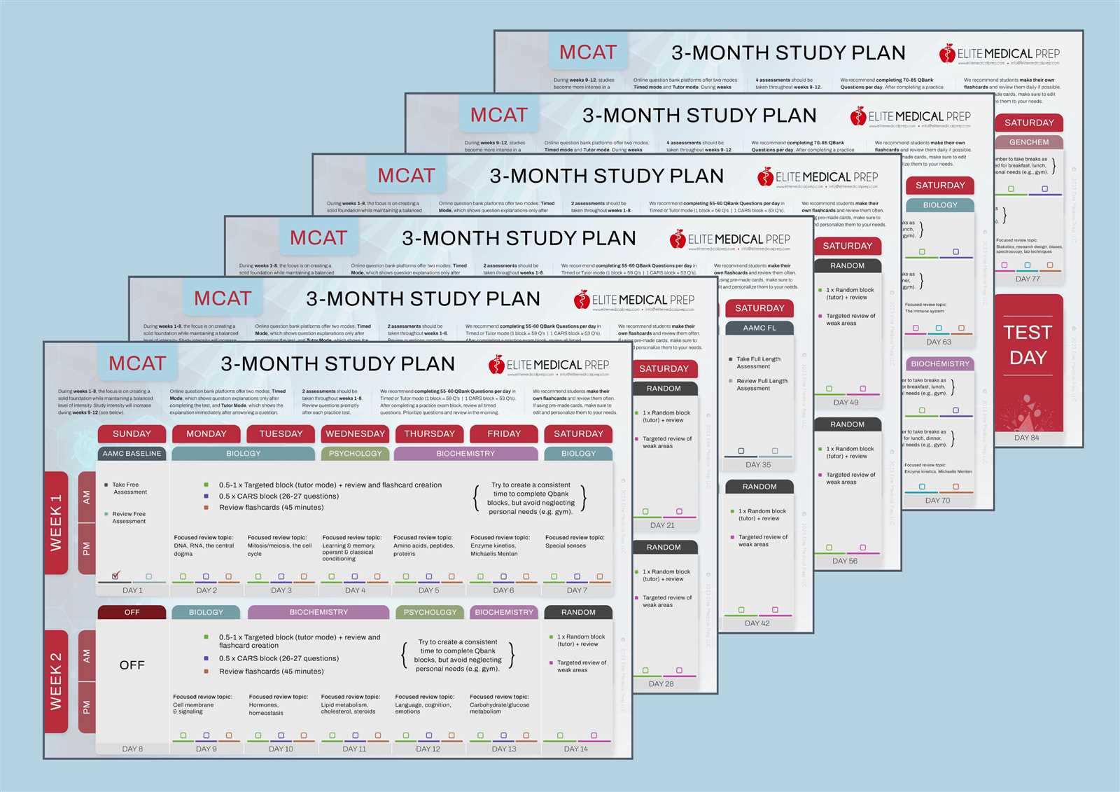 mcat study calendar template