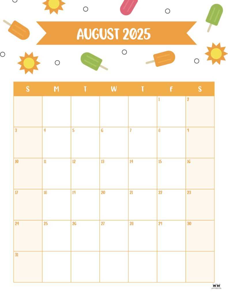 august 2025 calendar template editable