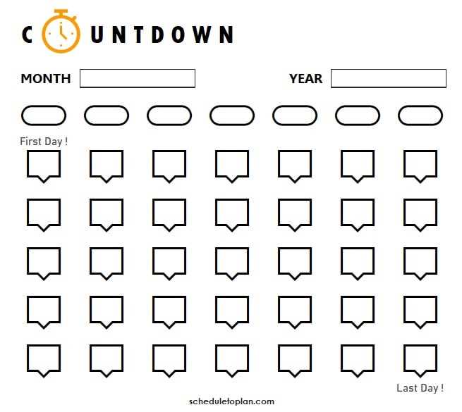 printable countdown calendar template