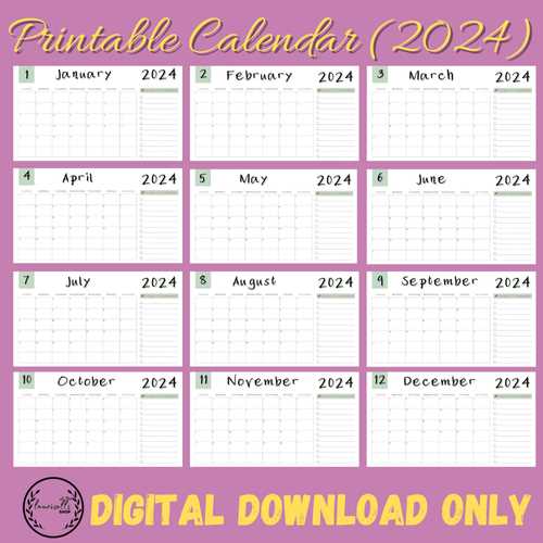 calendar template fillable