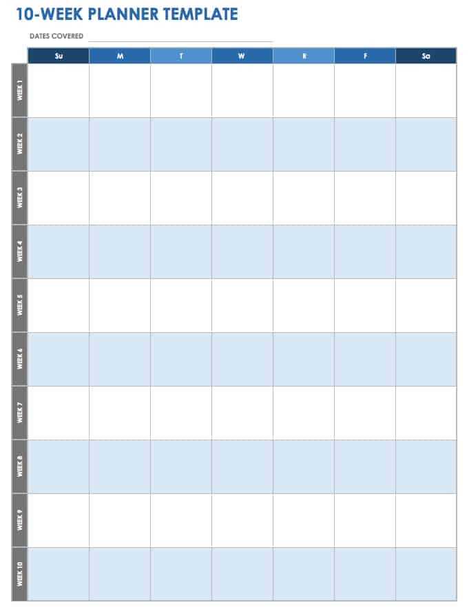 weekly business calendar template