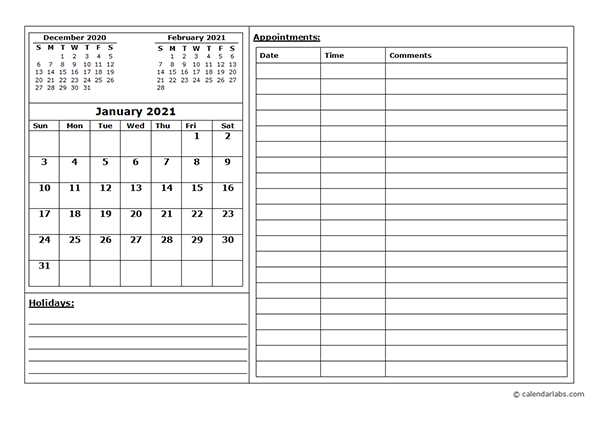 free printable appointment calendar templates