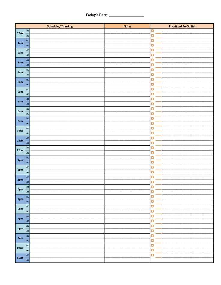 daily scheduling calendar template