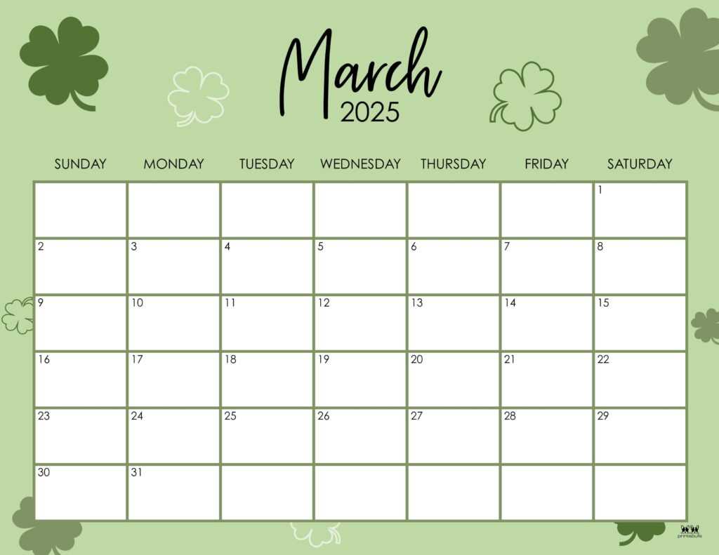 calendar template march 2026