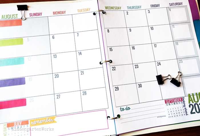 monthly calendar templates for teachers