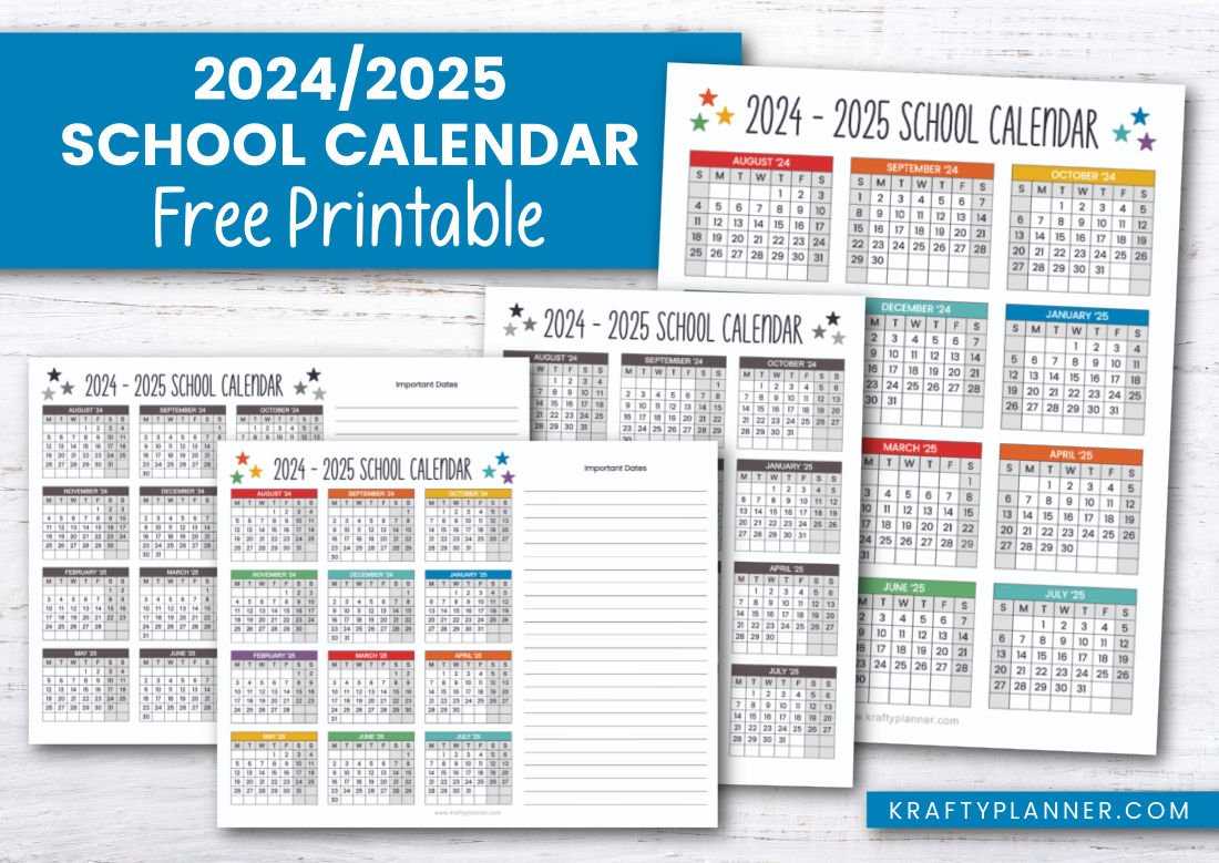 2025 and 2025 academic calendar template