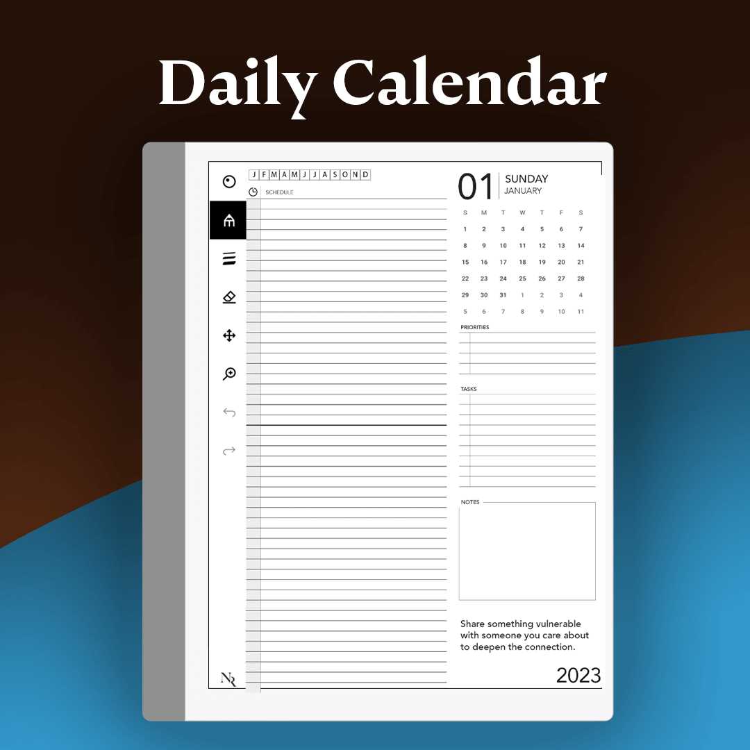 remarkable 2 calendar template