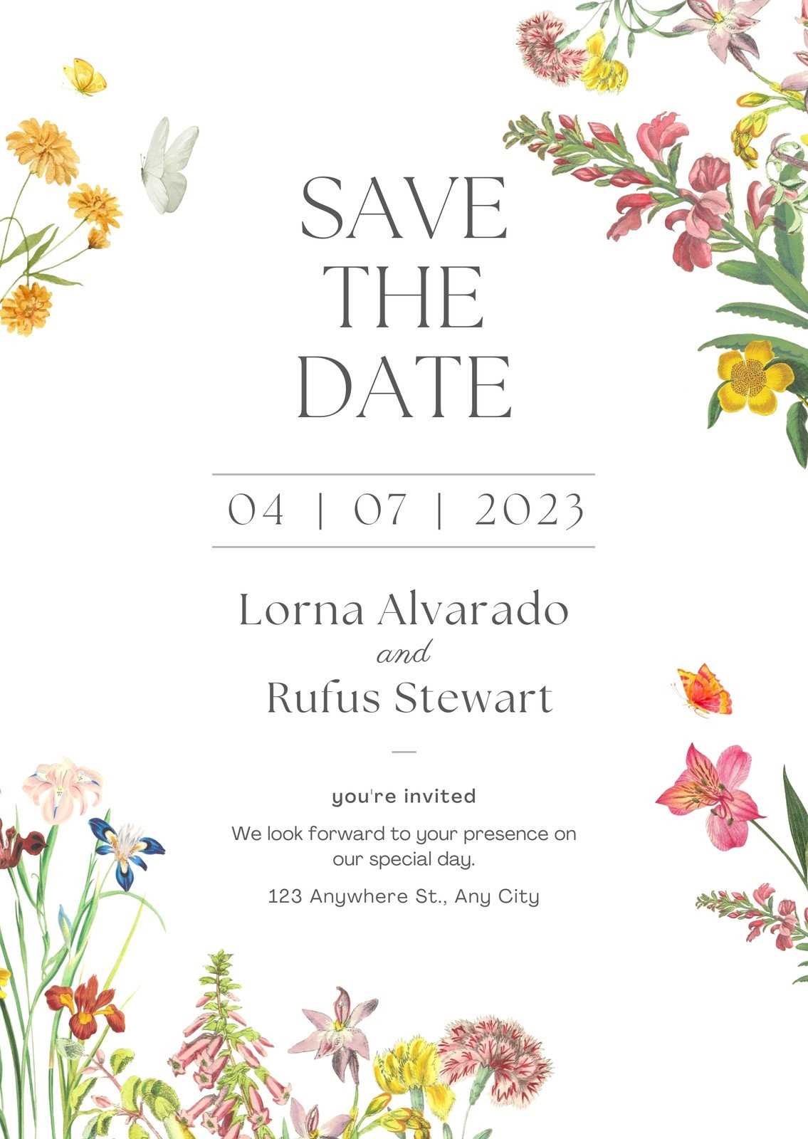 save the date calendar card template