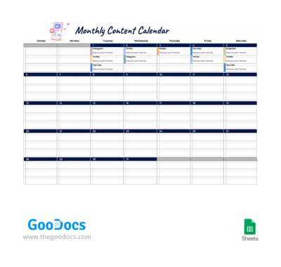 sheets monthly calendar template