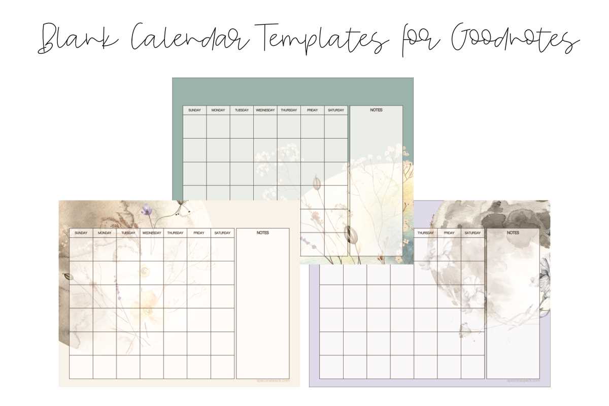 calendar template goodnotes