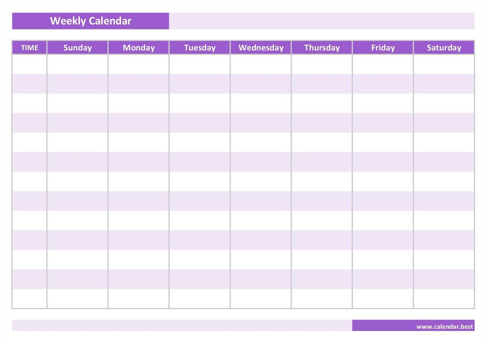 day calendar template with times