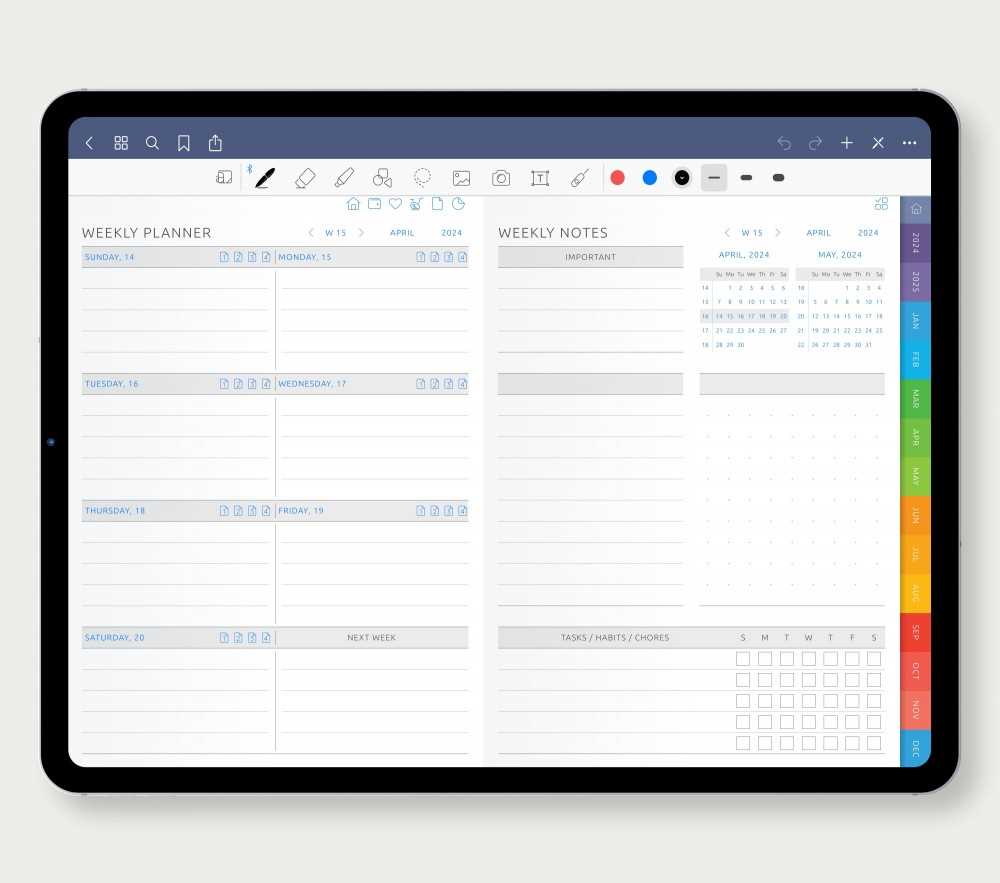 goodnotes free calendar template