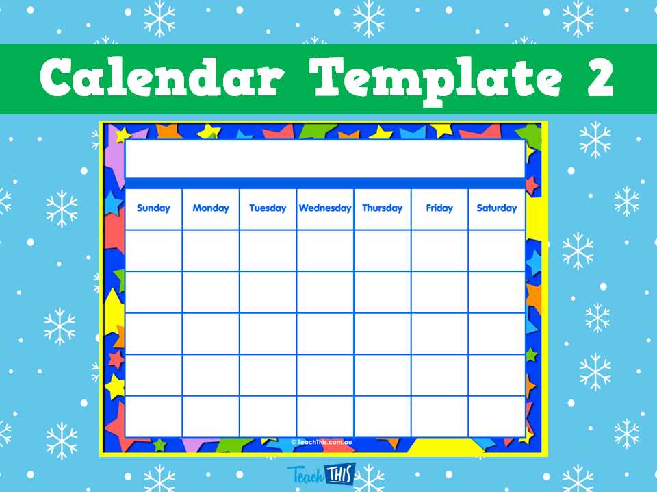 calendar for classroom template