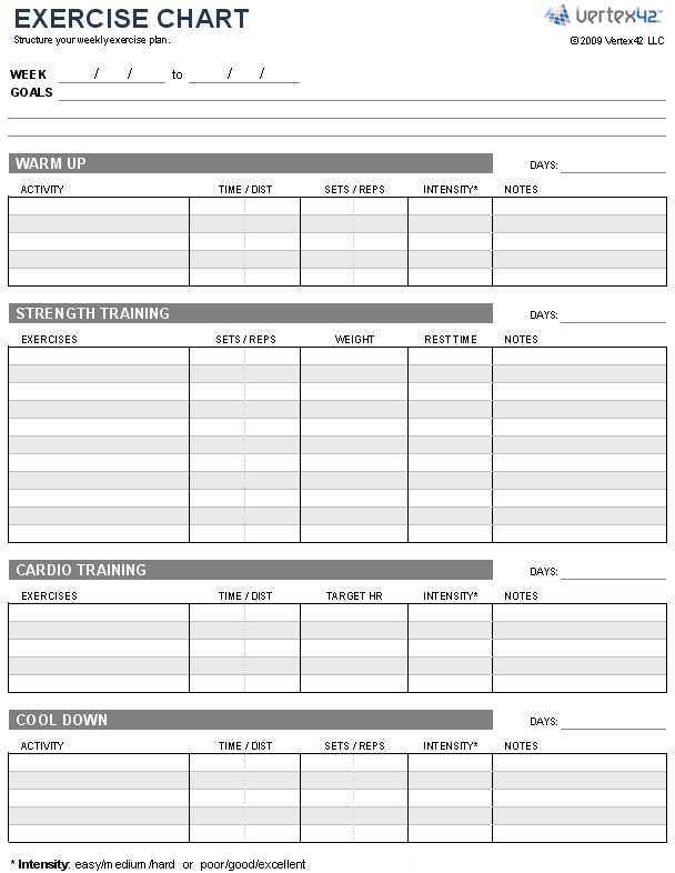 printable workout calendar template