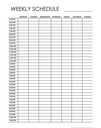 calendar chart template