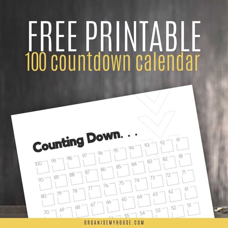 printable countdown calendar template