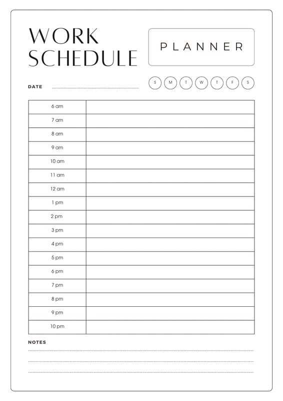 day and time calendar template